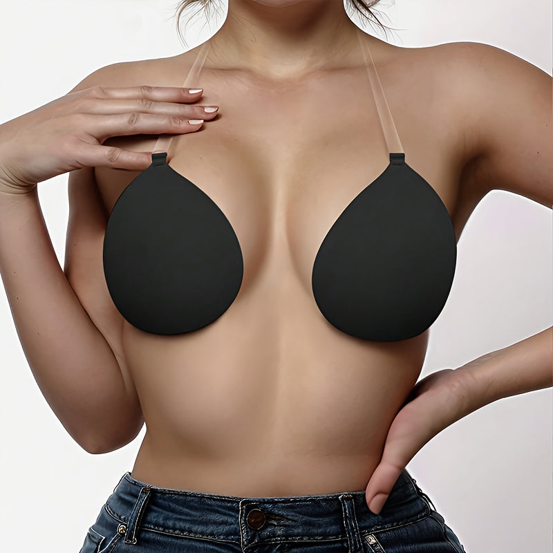 Women's Sexy Breast Gathering Patch Anti-Slip Lightweight Invisible Bra with Removable Straps